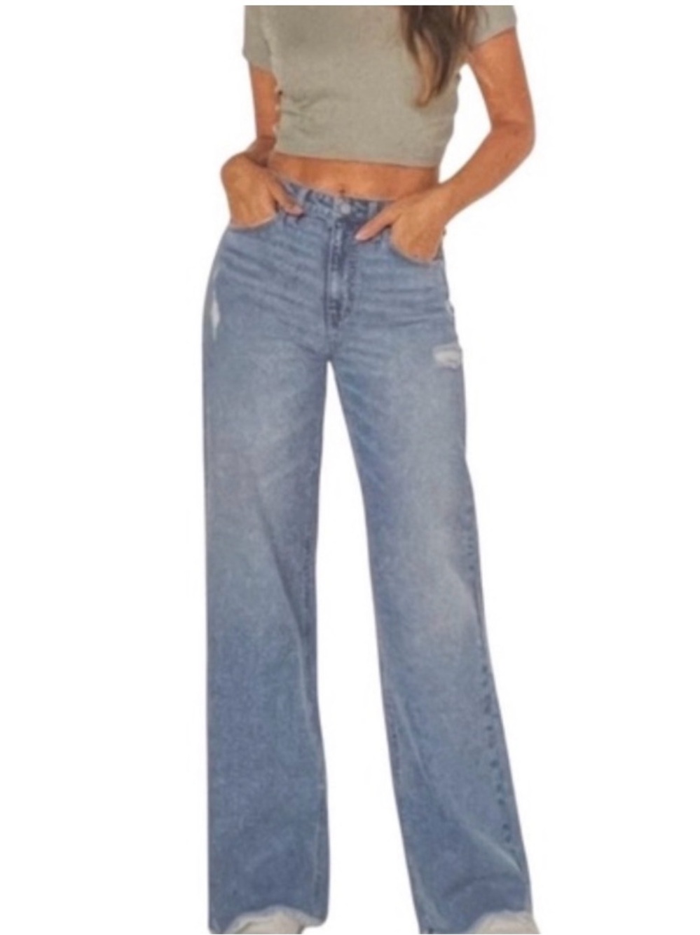 BCBGENERATION High Rise Wide Leg Jeans Size 7/28